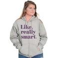 thumbnail image 4 of Like Really Smart Donald Trump Quote Zip Hoodie Sweatshirt Women Brisco Brands M, 4 of 6