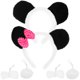 thumbnail image 1 of KAKOWELY 2 juegos de accesorios para cosplay de panda, diademas con orejas de panda, colas y pajaritas para cosplay de panda, 1 of 5