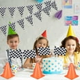 thumbnail image 7 of Abaima 19 Pcs Race Car Party Supplies for Kids, 6 Traffic Cones Pre-Drilled with 12 Racing Checkered Flags with Sticks and 33 Ft Pennant Flag Banner, Race Car Theme Party Decorations, 7 of 7