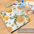 thumbnail image 4 of FORMRS 3 Ring Photo Album 4"x6" Self Adhesive Large Capacity PU Leather Cover, Orange Watercolor Bees, 4 of 8