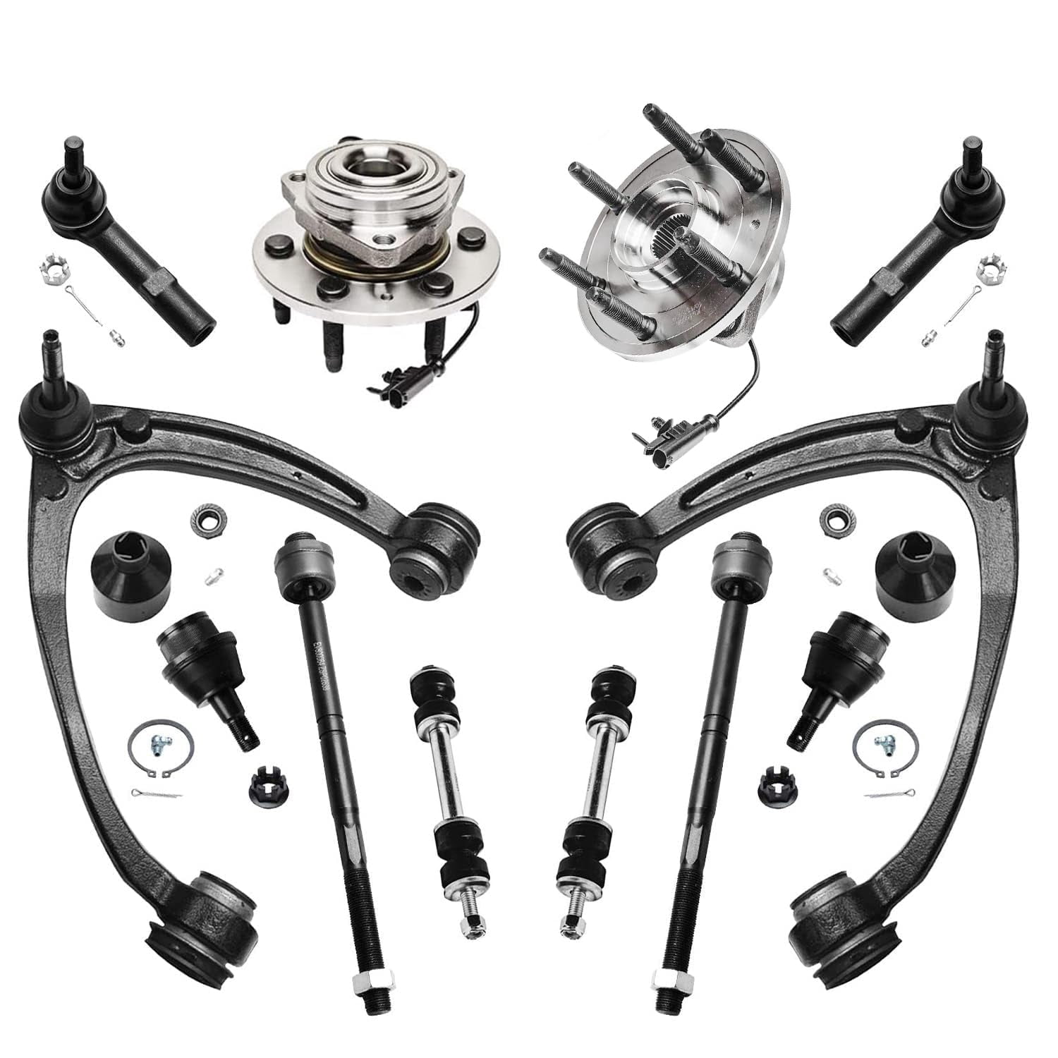 8-Piece Suspension Kit For Chevy Silverado 1500, GMC Sierra, Tahoe – Tie Rods, Sway Bar Links & More