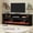 Black/Log Fireplace, variant on HARIPUL 58" Fireplace TV Stand for TVs Up to 65" with 52" Electric Fireplace,White Entertainment Center with Storage Cabinets,Led Light TV Consoles for Living Room,Black/Crystal Fireplace