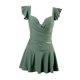 thumbnail image 5 of Traje de baño con falda para mujer, traje de baño sin mangas con escote en V profundo, de para viajes, playa, fiesta, piscina, spa y vacaciones. L, 5 of 8