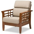 thumbnail image 1 of Bowery Hill Chaise d'Appoint en Beige Foncé et Cerisier, 1 of 9