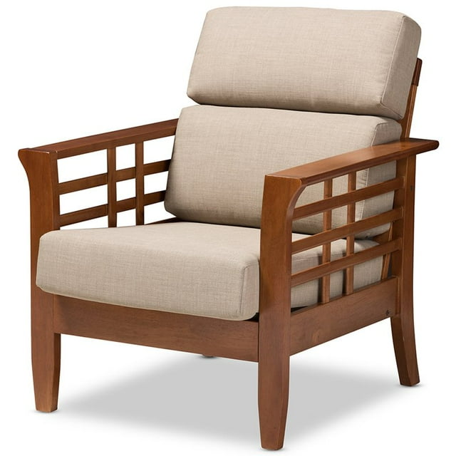 Bowery Hill Chaise d'Appoint en Beige Foncé et Cerisier