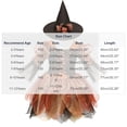 thumbnail image 3 of Virmaxy Halloween Costume Witch Dress V Neck Lace Up Corset Sheer Bell Sleeve Layered Tulle Skirt with Hat for Cosplay Party 2-13 Years, Orange, 3 of 9