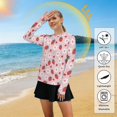 thumbnail image 5 of FORMRS Womens Long Sleeve Shirts UPF 50+ Sun Protection Quick Dry Fishing Hiking Tops, Size S-2XL, Pink Floral Strawberry Pattern, 5 of 8