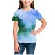 thumbnail image 4 of Blusas y camisas de manga corta con cuello redondo Camiseta estampada de manga corta para niños Cuello redondo Media manga Casual Versátil Top de poliéster para niñas, 4 of 5