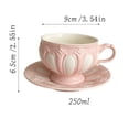 thumbnail image 2 of Taza de café con relieve Vintage, juego de té de cerámica for el té de la tarde, exquisita taza de café de porcelana de hueso, 2 of 3