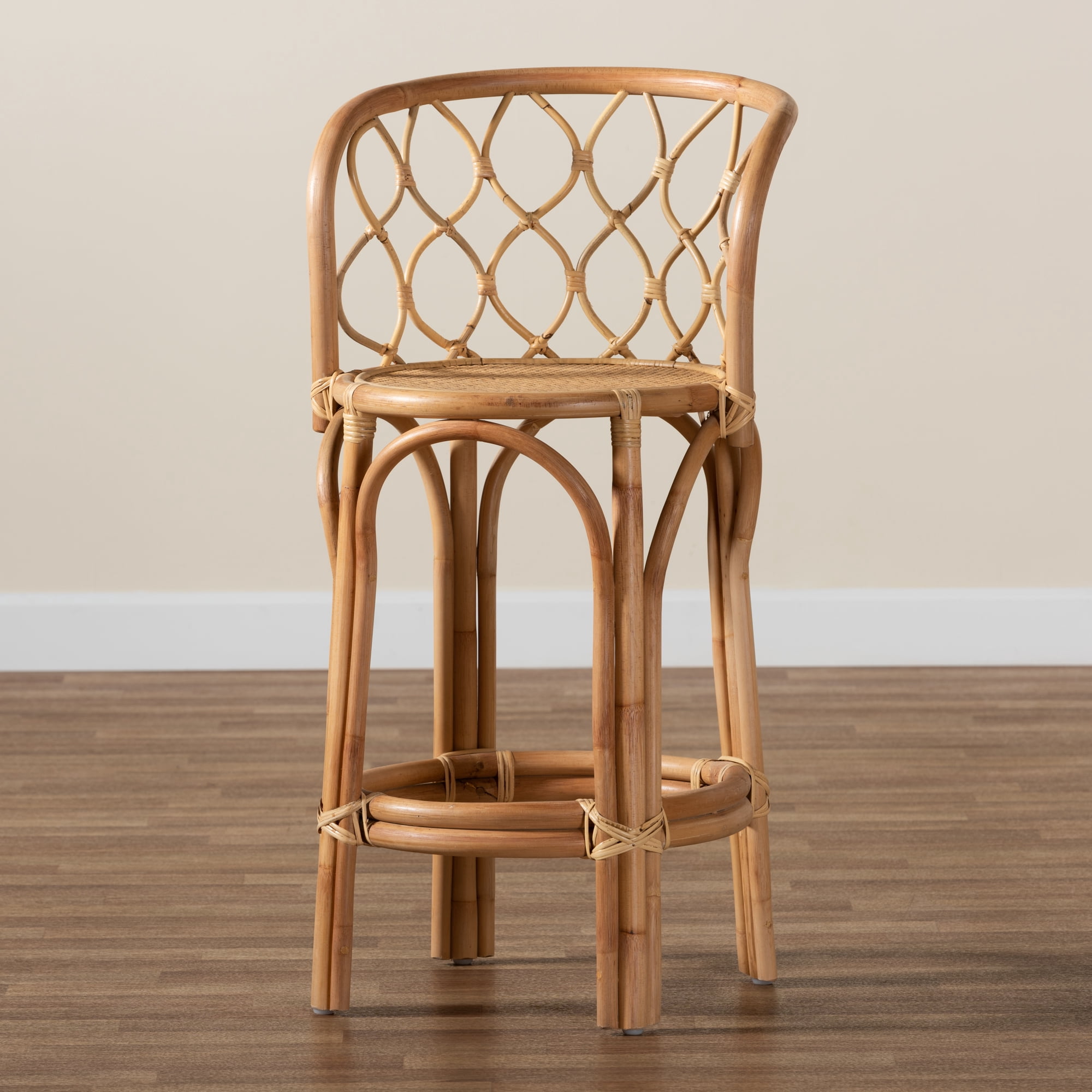 bali & pari Diana Rattan BOHO Counter Stool, Natural