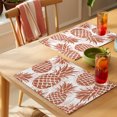 thumbnail image 4 of Red Pineapple Placemats Set of 8 Summer Botanical Tropical Fruits Place Mats Indoor Wipeable Table Mats Washable Cloth Dining Table Placemats for Kitchen Holiday Party Home Decor 13x19 Inch, 4 of 9