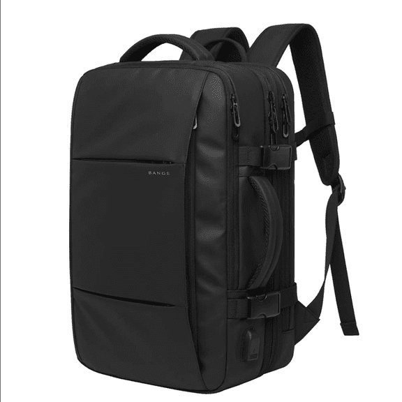 Petfu Anti-Theft Backpack with USB Charging Port, Fits 15.6" Laptop, Water-Resistant Travel & Business Backpack for Men & Women, Black
