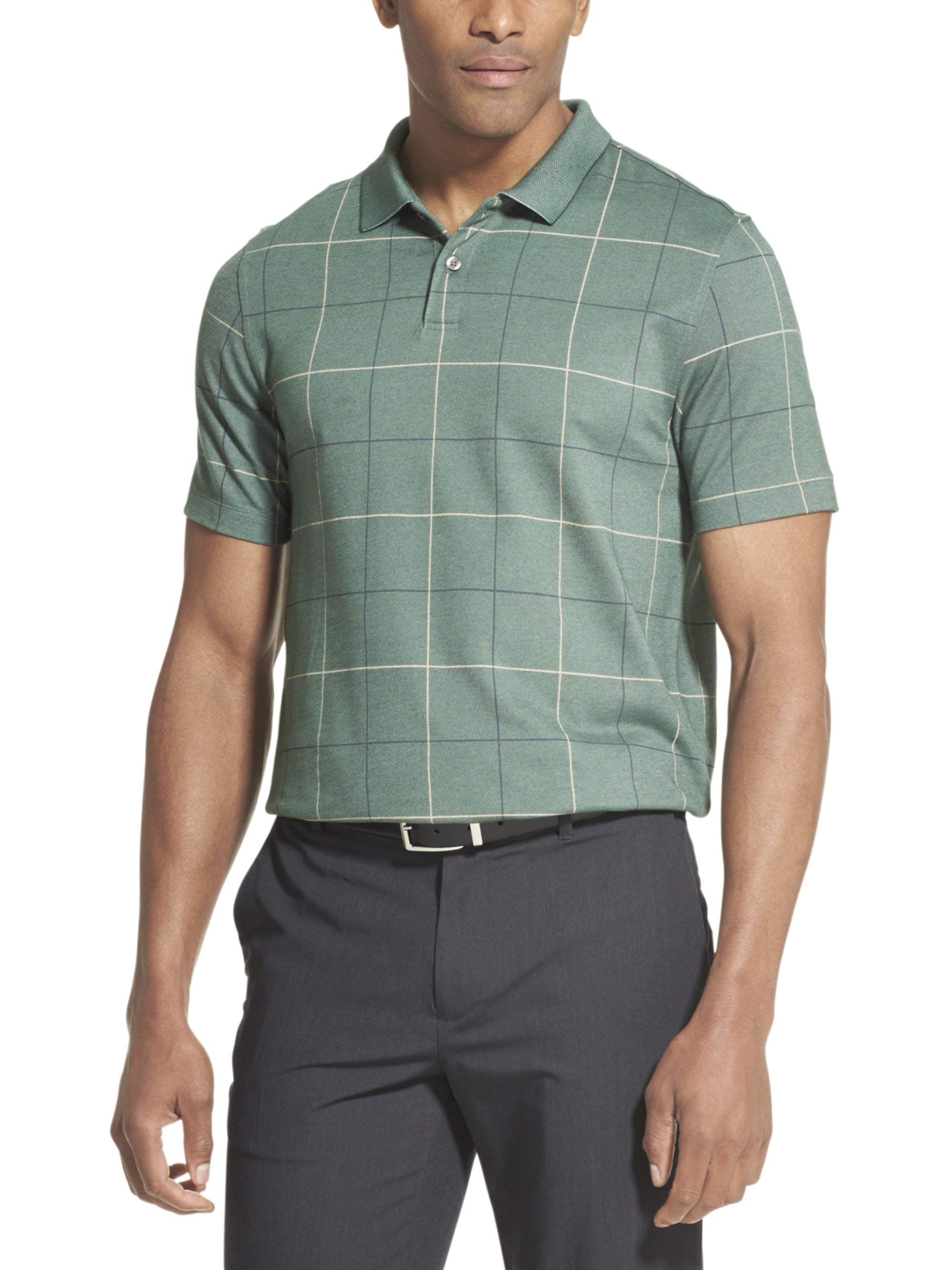 laver mad Foto en Van Heusen Men's Flex Windowpane Short Sleeve Polo Shirt - Walmart.com