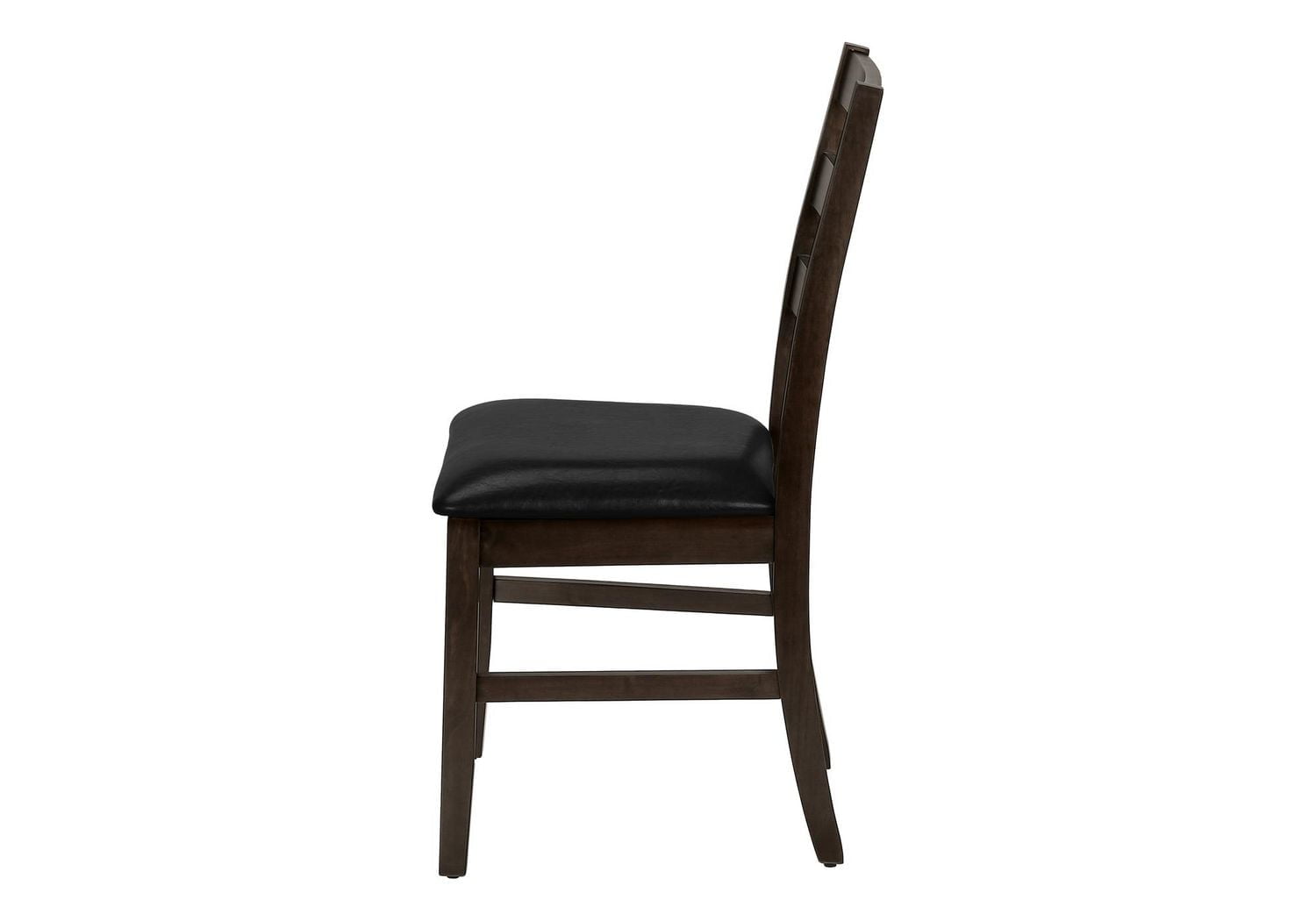 Monarch Specialties Dining Chair, Set Of 2, 37" Height, Kitchen, Dining Room, Side, Upholstered, Brown Leather Look, Brown Solid Wood, Transitional