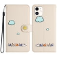 thumbnail image 4 of JTCASES for iPhone 11 Wallet Case, Lovely Cat Pattern PU Leather Shockproof TPU with Card Slots Cash Pocket Magnetic Closure Removeable Wrisr Strap Stand for iPhone 11, Beige, 4 of 8