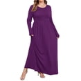 thumbnail image 4 of TARAINYA Plus Size Women Long Sleeve Maxi Dress Casual Dresses with Pockets, 4 of 9