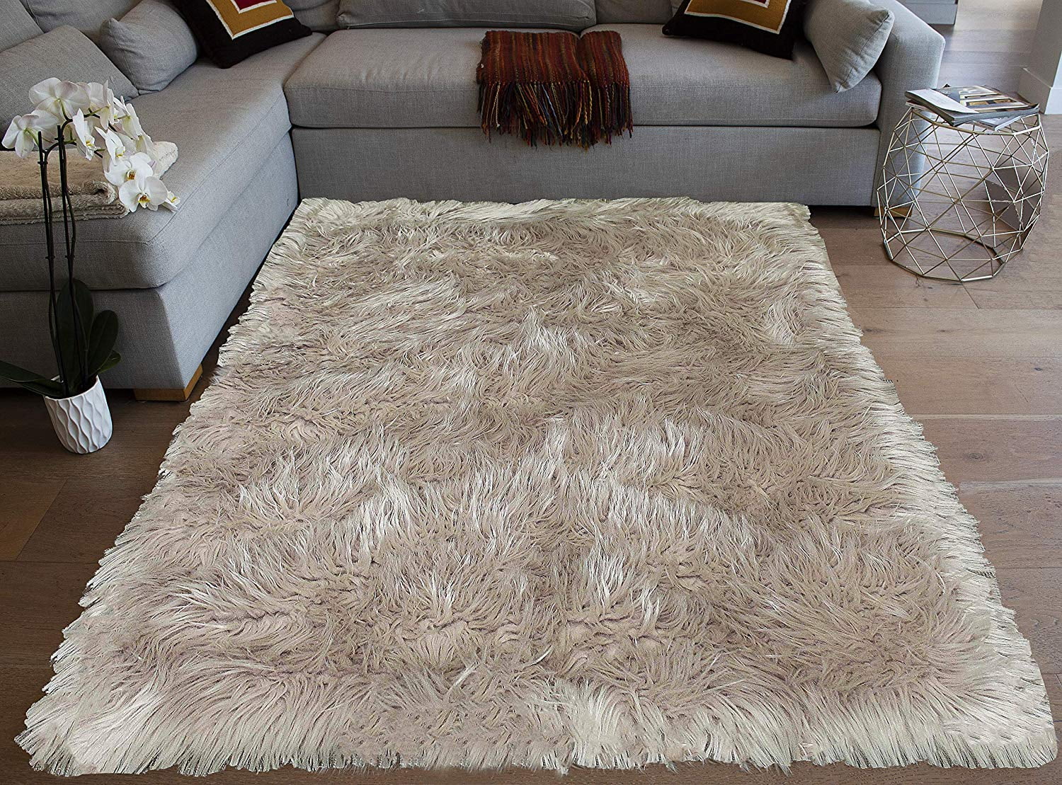 Faux Sheepskin Sheep Hide Animal Skin Decorative Designer Solid Plush