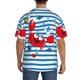 thumbnail image 3 of Fotbe Red Funny Crab on Blue Stripe Camisa Estampada de Manga Corta para Hombre, Casual de Verano, Estilo Playero, Sin Arrugas-XX-Large, 3 of 5
