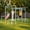 White & Blue, variant on LeisureStar 4-In-1 Outdoor Jungle Gym with Monkey Bars Frame, Climbing Set, Trapeze Swing Bar, Belt Swing, Kids Gymnastics Bars, Playground Set with Playground Equipment for Backyard, Garden, Grass