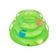thumbnail image 1 of 1 unidad de pistas de gato de tres niveles, divertido plato redondo de diversión, juguetes interactivos para mascotas, suministros para gatos (verde), 1 of 6