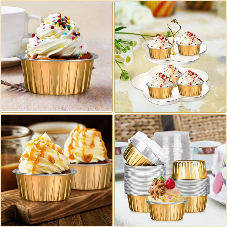 Disposable Muffin Cups, Grease Proof Waterproof Aluminum Foil