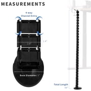 VIVO Vertebrae Cable Management Kit Height Adjustable Desk Quad Wire Organizer