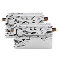 thumbnail image 2 of IAUYY Set of 2 Storage Cubes with Handles-Not Prone to Deformation Canvas Storage Baskets for Bedroom Closet Living Room Decorative Storage Baskets Connect The Notes, 2 of 9