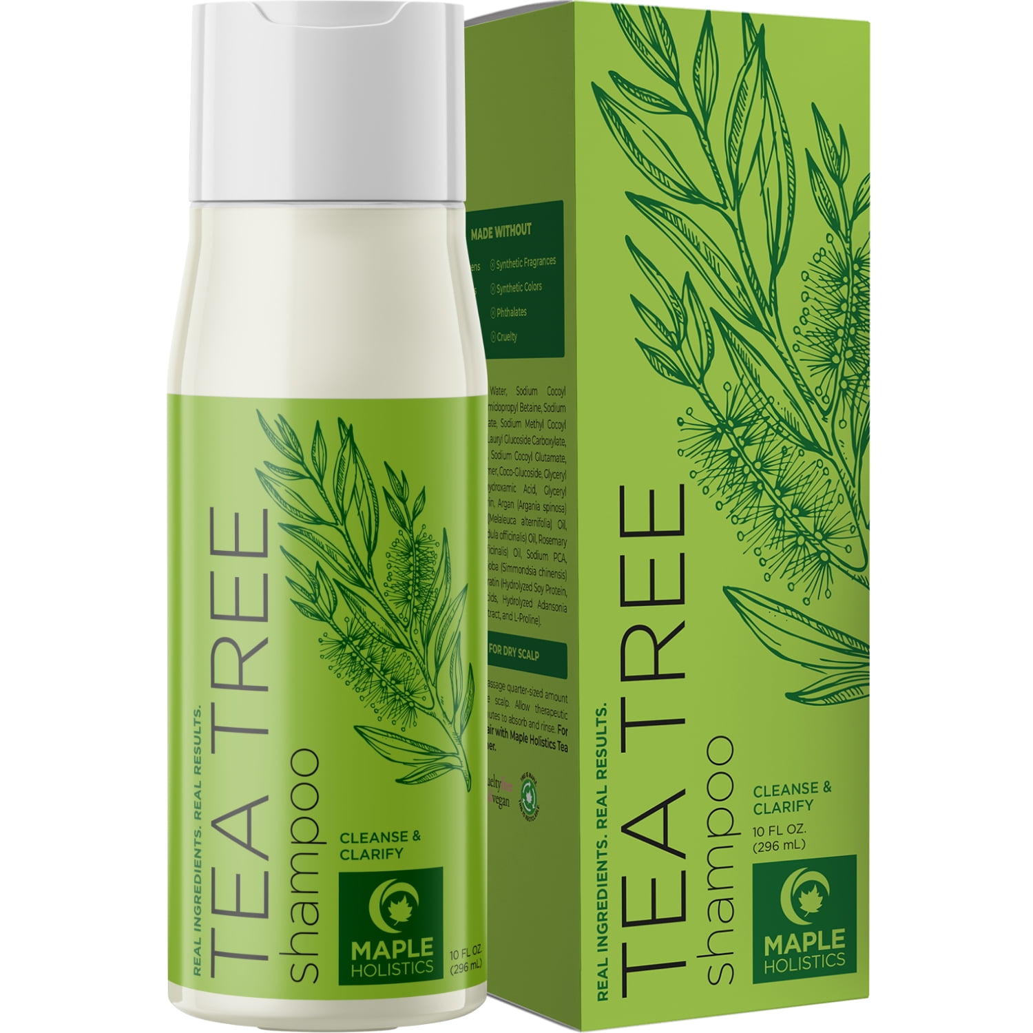 Maple Holistics Sulfate Free Clarifying Shampoo with Tea Tree Oil for Hair Care, 10 OZ Walmart