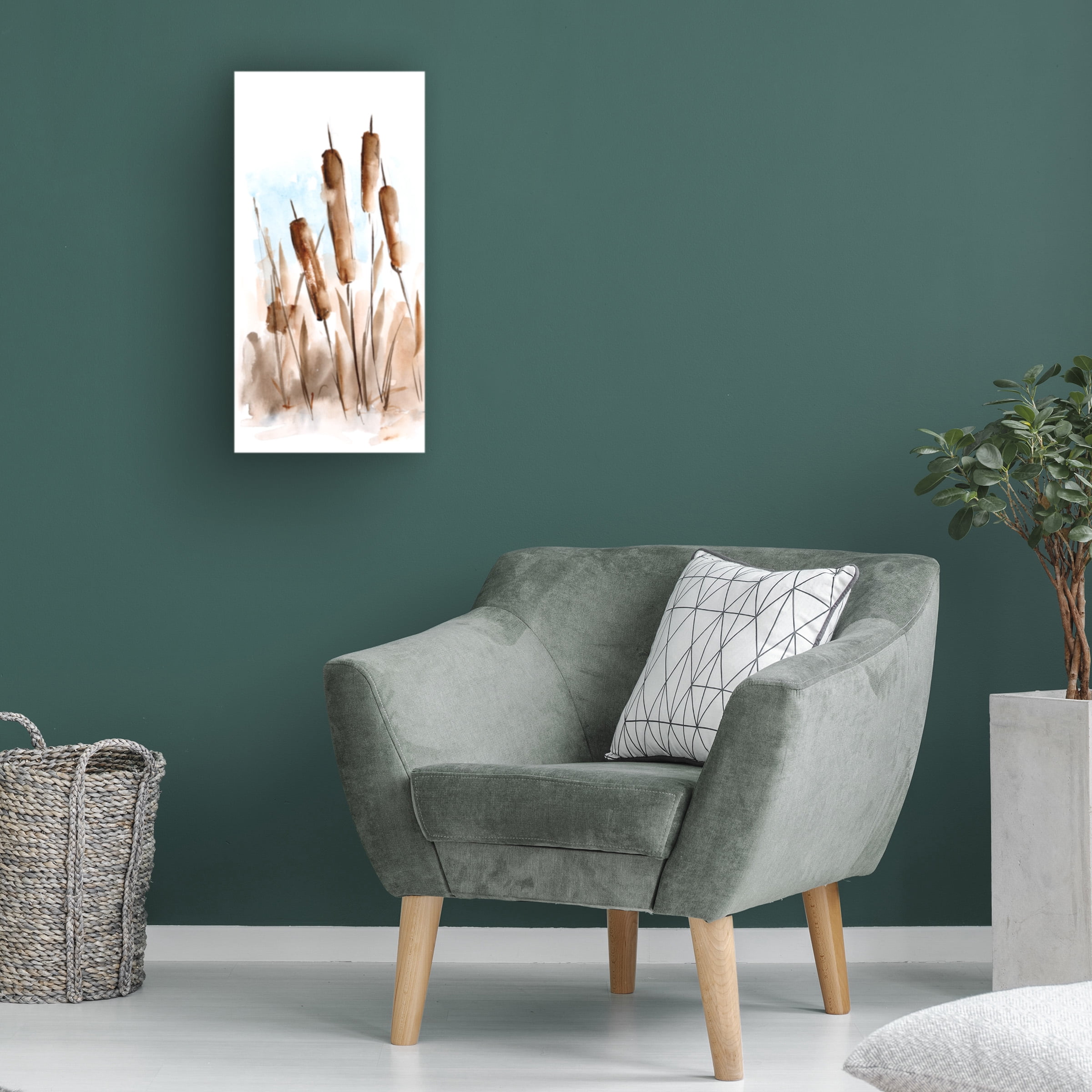 Ethan Harper 'Watercolor Cattail Study II' Canvas Art