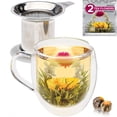 thumbnail image 1 of Taza de Vidrio Teabloom 430 ml Resistente al Calor con Infusor y Tapa, 1 of 9