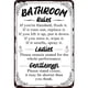 thumbnail image 1 of Reglas Baño Placa Metal Vintage Pared Pintura Hierro Rectangular 30x40cm, 1 of 9