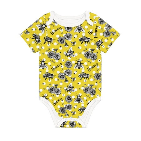 

Matuu Honeybee for Baby Short-Sleeve Bodysuit Soft Cotton Comfortable and Breathable Perfect for Newborns and Infants