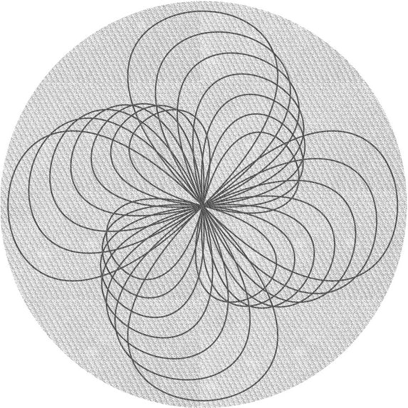 Ahgly Company Machine Washable Indoor Round Transitional Platinum Gray Area Rugs, 4' Round