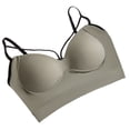 thumbnail image 3 of Sujetador deportivo para mujer, cómodo, sin costuras, ajustado, con tirantes cruzados, sujetador deportivo para Yoga, entrenamiento físico, gris y verde, 3 of 12