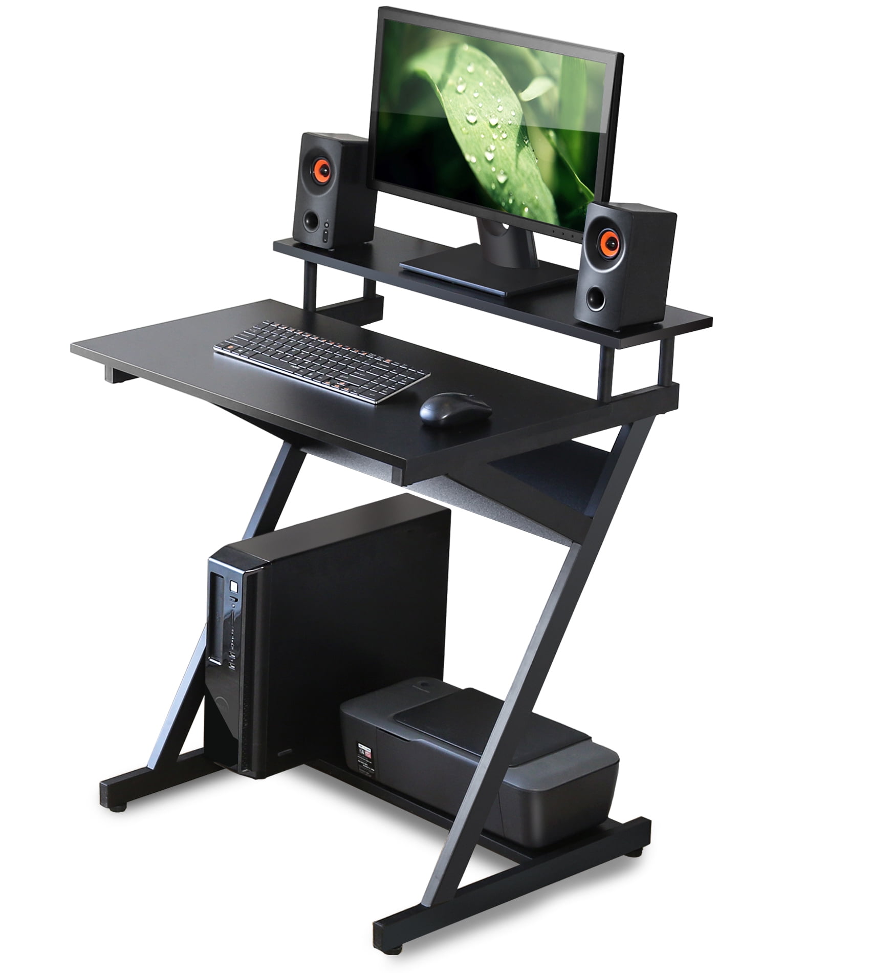 FITUEYES Computer Desk with Monitor Shelf Corner Study Writing Desk for