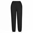 thumbnail image 5 of Womens Fleece Lined Sweatpants Baggy High Waisted Joggers Cinch Bottom Lounge Pants with Pocket Active Wear Black, 5 of 5