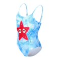 thumbnail image 5 of Uuszgmr Summer Girls 1 Piece Swimsuit Daisy Prints Colorful Round Neck Sleeveless Beach Sport Surf Beach Wearblue,Size8-, 5 of 6