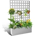 thumbnail image 2 of Rugerasy Metal Planter Box with Trellis,Planter Boxes with Trellis Privacy Screen,without wheels & Drainage Holes- for Climbing Plants Flower Vegetable,Decor for Backyard,Front Porch,Balcony,White, 2 of 8