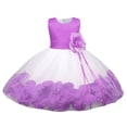 thumbnail image 3 of LYHaoo Infant Girls Sleeveless Prints Dress Custume Dress Dress Show Dress Newborn，Casual Floral Dresses Sizes 4-5 Years Purple, 3 of 5