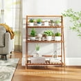 thumbnail image 4 of Costway 3 Tier Folding Shelf Stand Bamboo Flower Pot Display Rack Bookcase Organizer, 4 of 10