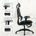 thumbnail image 4 of Home Office Chair, Nylon Mesh Computer Chair with 2D Adjustable Armrest & Headrest & Footrest & Lumbar Support & Seat Height, Modern Upholstered Swivel Desk Chair with Ergonomic Backrest, Black, 4 of 7