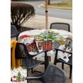 thumbnail image 4 of Outdoor Tablecloth with Umbrella Hole and Zipper, Christmas Square Table Cloth 54x54 Inch Waterproof Tablecloth, Gnomes Xmas Tree Snowflake Winter Gifts Wooden Picnic Table Cover for Patio Camping, 4 of 7