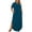 Navy, variant on Women's Plus Size Maxi Dress Summer Crewneck Short Sleeve Long Dresses Split Loose Casual Dress with Pockets Navy S