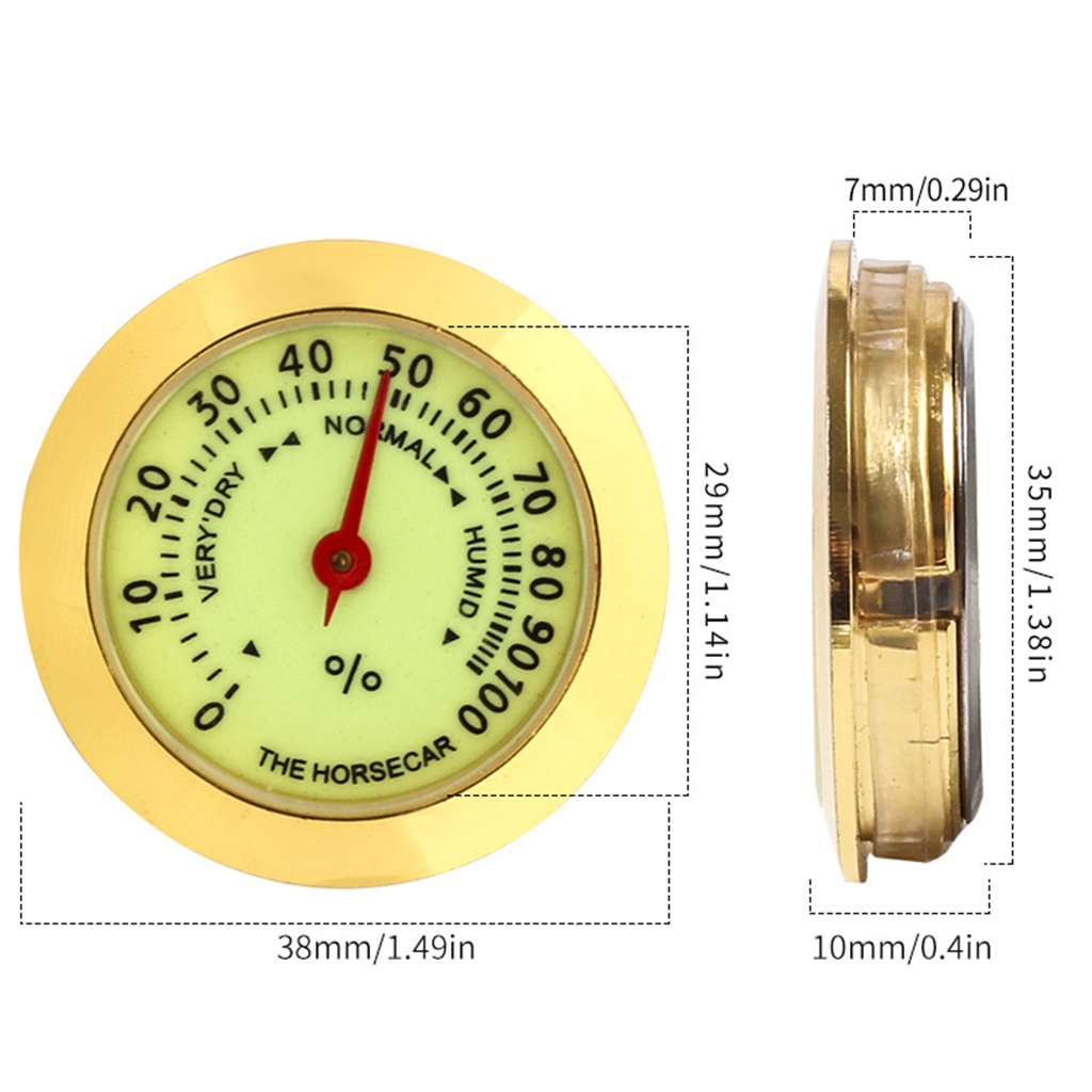 Brass Humidor Silver Hygrometers for Humidors - Large Analog Hygrometer
