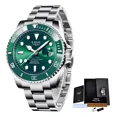 thumbnail image 1 of Reloj de pulsera Lige LG10045 de cuerpo color plateado Silver green analógico, 1 of 8