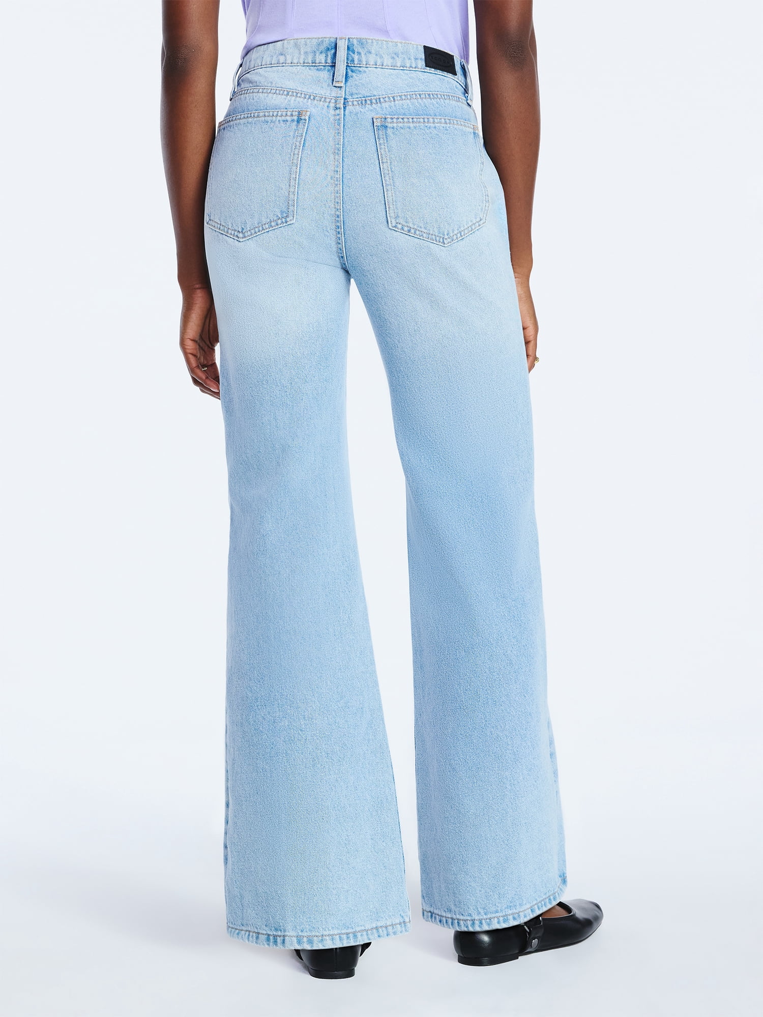 Scoop Women's and Women's Plus Slouchy Flare Relaxed Fit Jeans, 30" Inseam, Sizes 0-26W