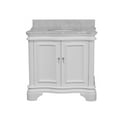 thumbnail image 2 of Katherine 36" Bathroom Vanity with White Cabinet and Carrara Marble Top, 2 of 6