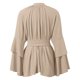 thumbnail image 5 of Nuevo vestido con falda irregular y cuello en V con mangas - Atado a la cintura, elástico, informal de verano/fiesta/playa, 5 of 5