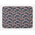 thumbnail image 1 of Flowers Bath Mat, Pattern with Magnolia Flowers in Japanese Style Tender Asian Nature Garden, Non-Slip Plush Mat Bathroom Kitchen Laundry Room Decor, 29.5 X 17.5 Inches, Dark Blue Coral, Ambesonne, 1 of 2