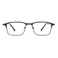 thumbnail image 2 of Mens 90s Designer Thin Metal Rim Rectangular Reading Glasses Gunmetal +3.0, 2 of 4